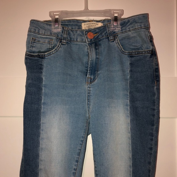 Colour blocked high rise skinny jeans - Picture 4 of 6